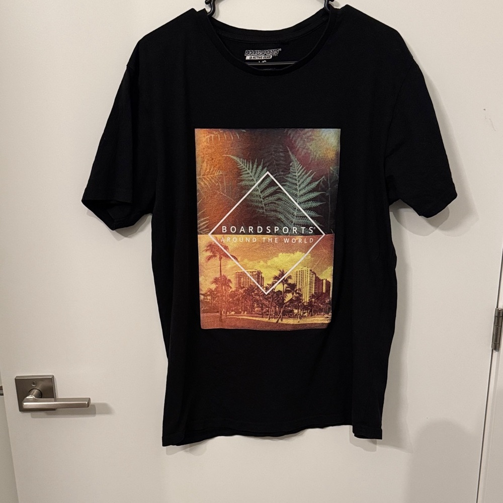 Black Graphic Tee for Men